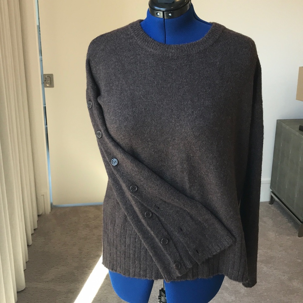 Cozy Alpaca Mix Sweater with Button Sleeves